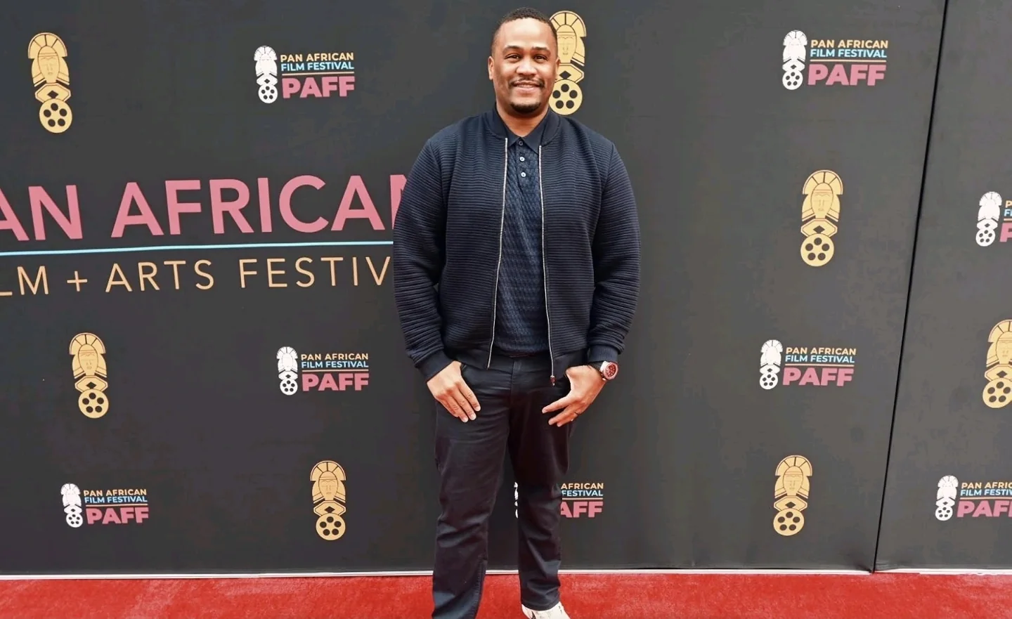 E'Ian West on the red carpet at the Pan African Film Festival (PAFF)
