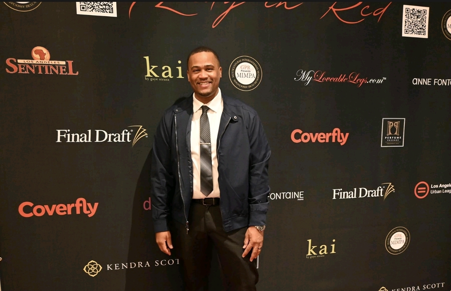 E'Ian West at a Coverfly and Final Draft red carpet event