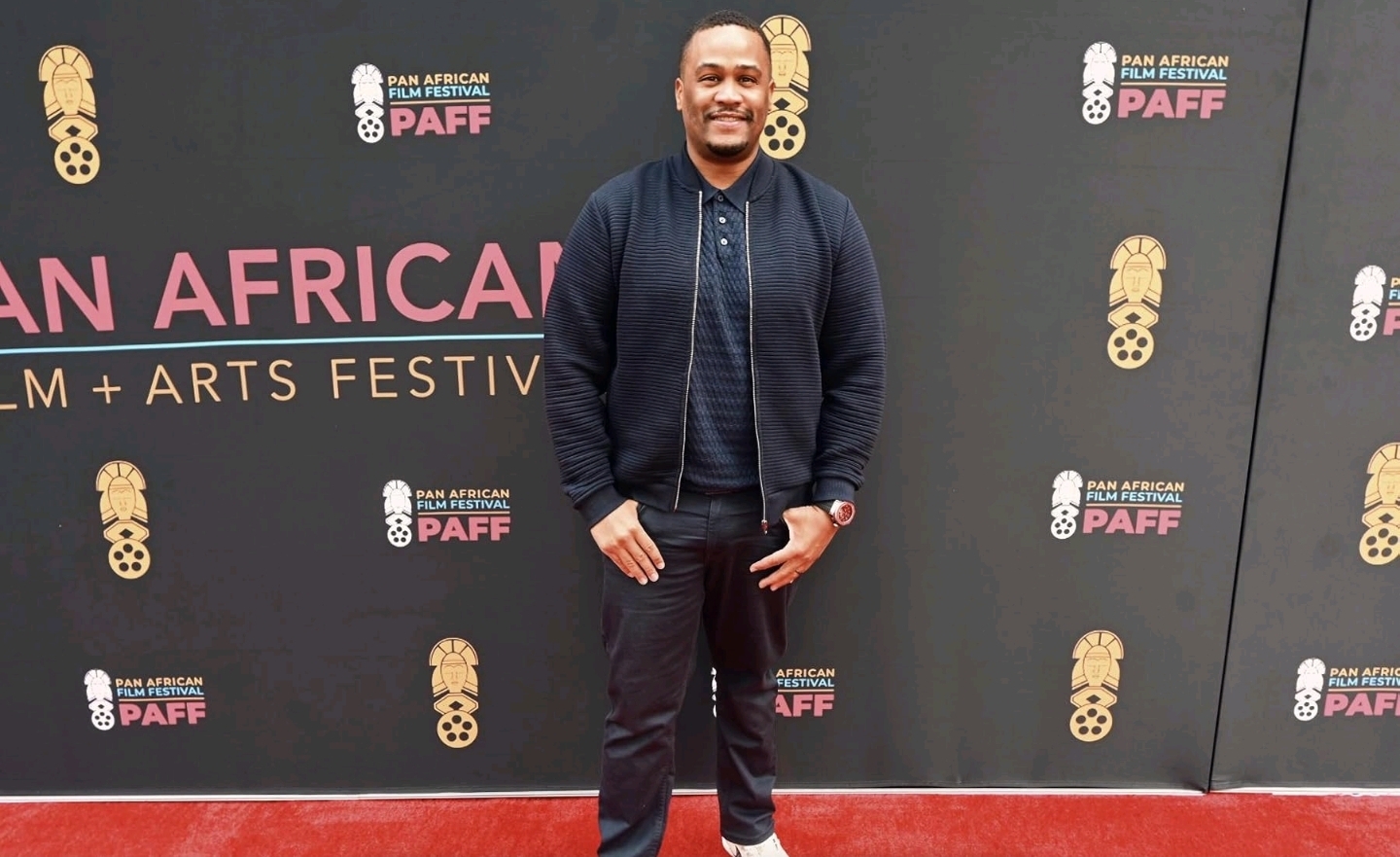 E'Ian West on the red carpet at the Pan African Film Festival (PAFF)